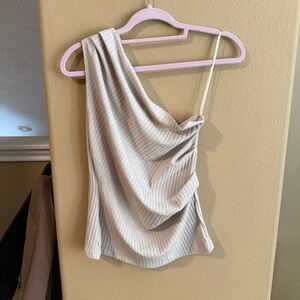 Zara One-Shoulder Ribbed Top